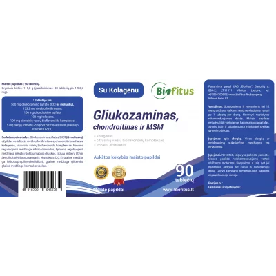 chondroitino vitaminų ir gliukozamino 500 mg